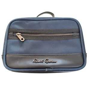 Robert Graham Toiletry Bag Mens Travel Dopp Kit Paisley Lining Navy Black
